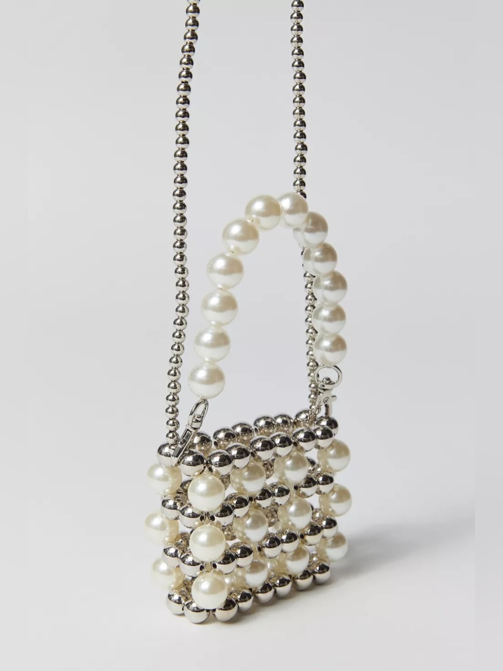 Kimchi Blue Pearl & Silver Beaded Mini Bag used in good condition